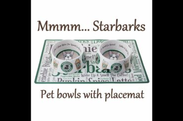 Starbarks Drink and Food bowls with Placemat Starbucks Coffee Latte Matcha Cappucino French Roast