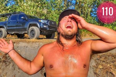 Truck Camping & TROUT Fishing In 110 Degree HEAT!
