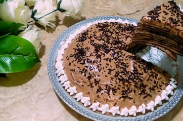 French crepes cake recipe | No oven no beater chocolate crepes | Easy and delicious crepes cake |
