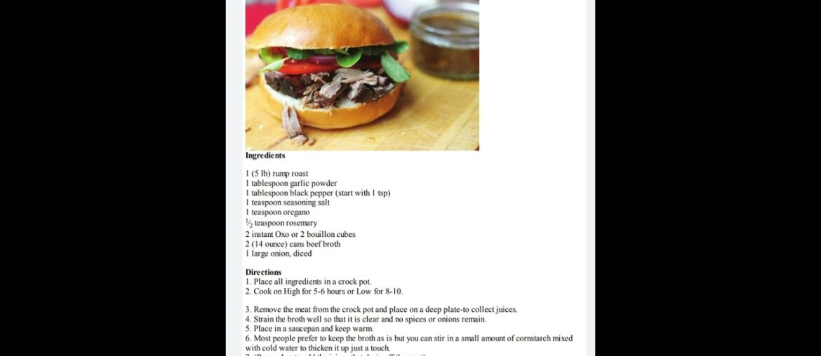 #French Dip-Crock Pot Recipe