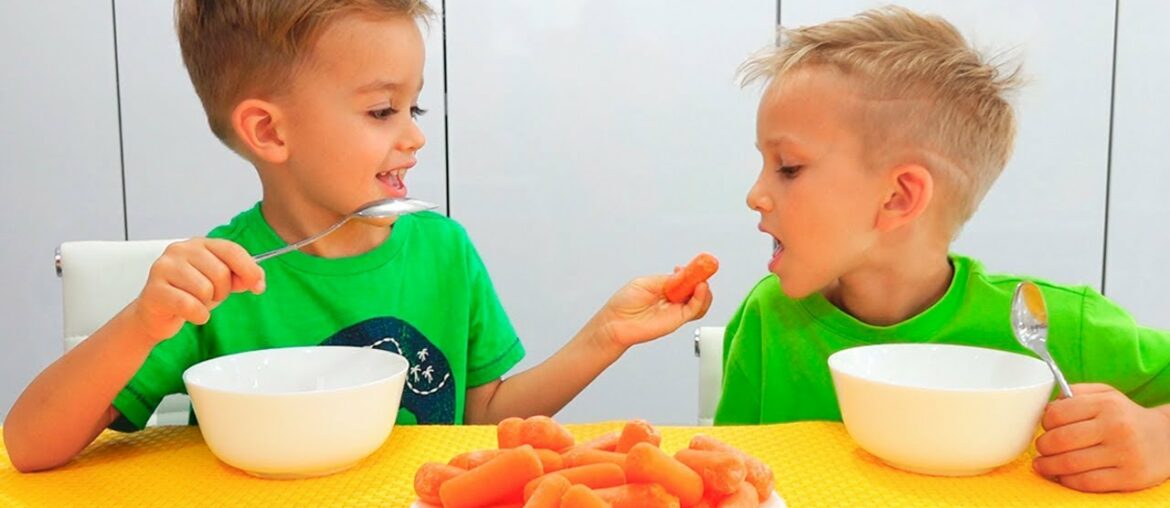 Yes Yes Vegetables Song with Vlad and Nikita