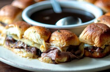 FRENCH DIP SLIDERS: An easy recipe that will win over an entire football party every single time!