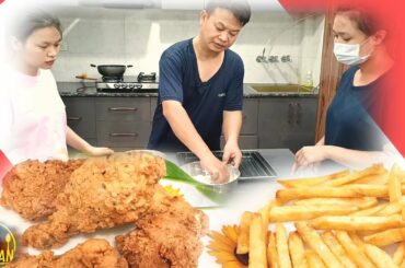 KFC STYLE CRISPY FRIED CHICKEN AND FRENCH FRIES RECIPE | HOME MADE FRIED CHICKEN WITH FRENCH  FRIES