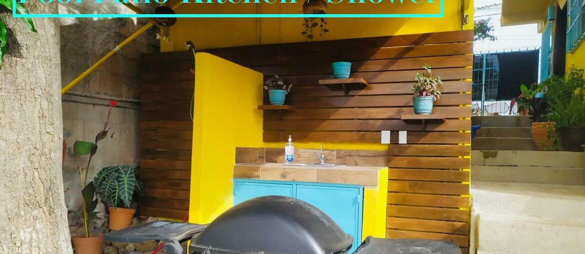 Constructing a French Drain Pool Shower and Barbecue Area