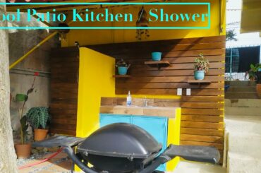 Constructing a French Drain Pool Shower and Barbecue Area