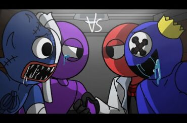 Rainbow friends vs poppy playtime #2 |animation| full song |purple and huggy wuggy vs green and blue