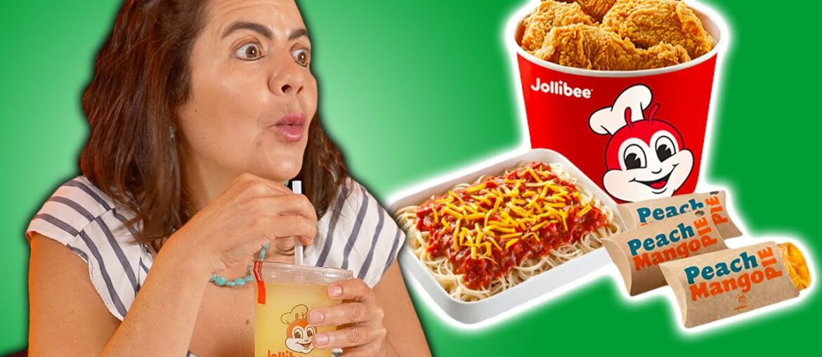 Mexican Moms Try Jollibee for the first time!