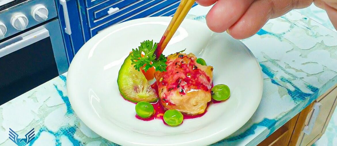 How to pan fry Mini Salmon with Wine served with Green Beans / Pan-fried Salmon Recipe / Mini Food