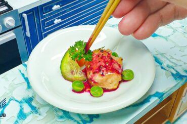 How to pan fry Mini Salmon with Wine served with Green Beans / Pan-fried Salmon Recipe / Mini Food