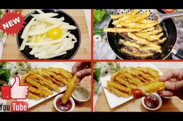 crispy egg french fries recipe | super crispy and coated fries | egg snacks recipe
