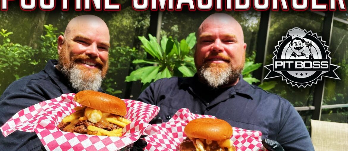 HOW RIDICULOUS IS THIS!? POUTINE SMASHBURGER MADE ON FLAT TOP GRILL! PIT BOSS SIERRA GRIDDLE COOK