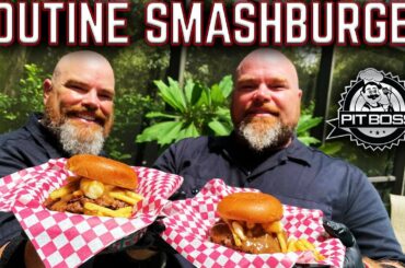 HOW RIDICULOUS IS THIS!? POUTINE SMASHBURGER MADE ON FLAT TOP GRILL! PIT BOSS SIERRA GRIDDLE COOK
