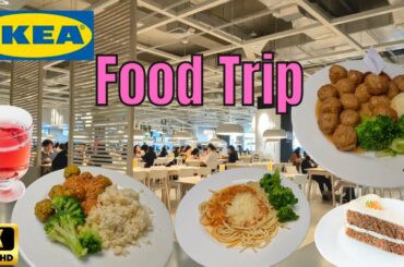 Dining in IKEA Swedish Restaurant / Meatballs , Spaghetti, Veggie Balls, Cake and More