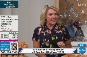 Gourmet Kitchen 20ct Mini Tuscan Ratatouille Tarts  Nove...