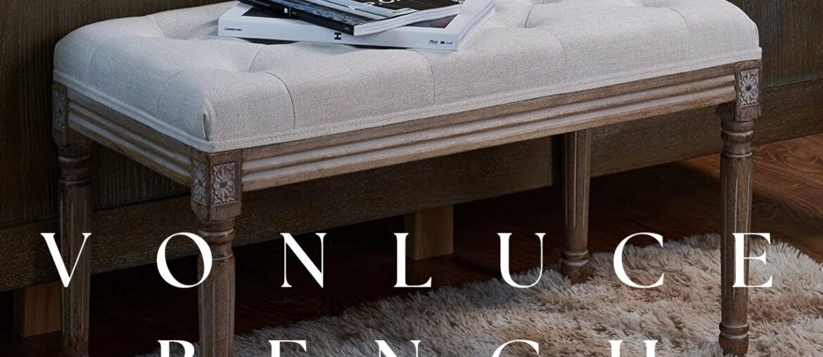 Review of VONLUCE French Vintage Bench with Padded Seat Review of VONLUCE French Vintage Bench with Padded Seat
