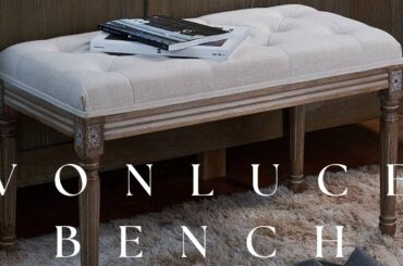 Review of VONLUCE French Vintage Bench with Padded Seat