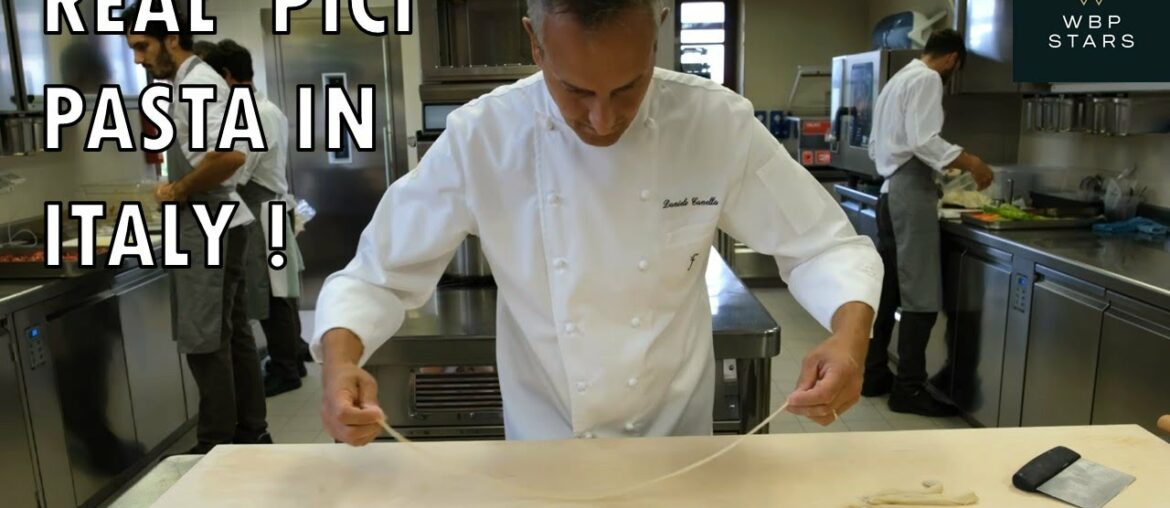 Chef Daniele Canella makes FRESH PASTA and the famous 'PICI CACIO E PEPE' pasta dish in ITALY Chef Daniele Canella makes FRESH PASTA and the famous 'PICI CACIO E PEPE' pasta dish in ITALY