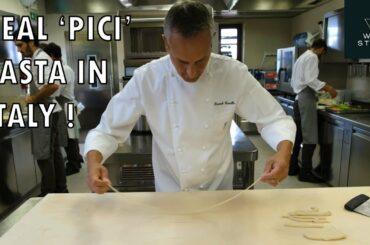 Chef Daniele Canella makes FRESH PASTA and the famous 'PICI CACIO E PEPE' pasta dish in ITALY