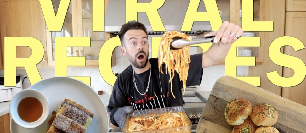 Trying TikTok Viral Recipes | Pizza Bombs + Baked Spaghetti + French Toast Trying TikTok Viral Recipes | Pizza Bombs + Baked Spaghetti + French Toast