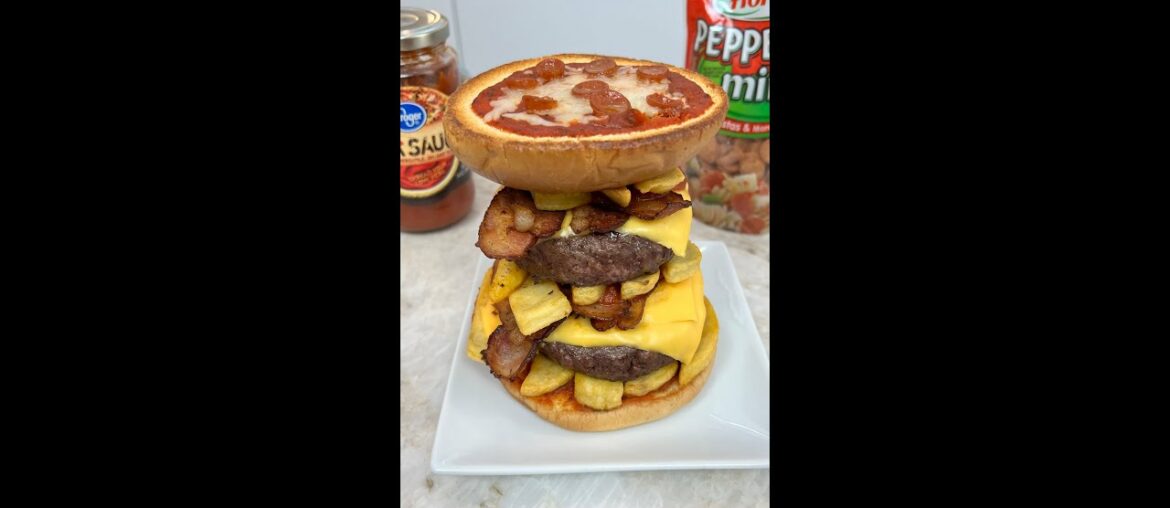 Pizza Cheeseburger Tower