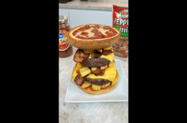 Pizza Cheeseburger Tower