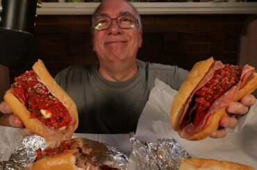 ASMR Eating a Sinatra and a Dean Martin Sub Mukbang