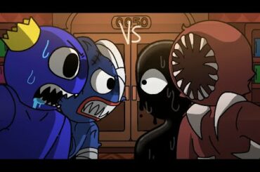 Rainbow friends and poppy playtime vs doors  #3 ( roblox animation ) the beginning of a friendship