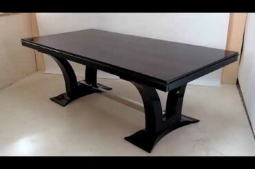 FUR0672 - French Art Deco Dining or Conference Table on V-Shaped Legs with Extensions