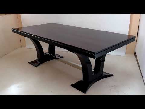 FUR0672 – French Art Deco Dining or Conference Table on V-Shaped Legs with Extensions FUR0672 - French Art Deco Dining or Conference Table on V-Shaped Legs with Extensions