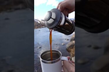 French Press Coffee in Nature
