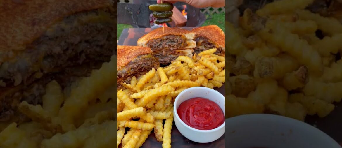 French Onion Patty Melt Recipe | Over The Fire Cooking by Derek Wolf