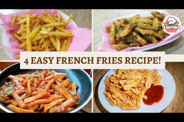 4 Easy French Fries Snacks Recipes |Potato Tea Time Snacks| By Areeba's Delicious Cuisine