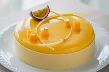 Mango Passion Fruit Mousse Cake