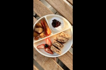 Day 1 of making gourmet baby breakfast - stuffed French toast #babyledweaning #breakfastrecipe