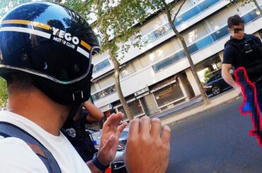 STOPPED BY HEAVILY ARMED POLICE IN PARIS