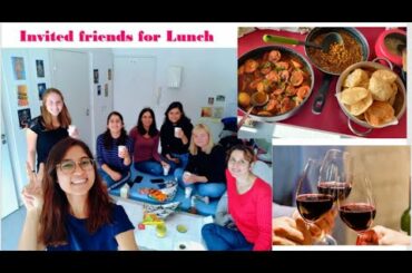 Cooking Indian lunch for my friends | Bengali food | Pulao, luchi, dim kosha, ghugni, wine, beer|