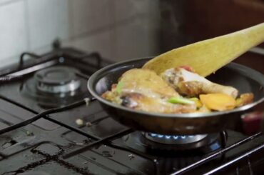 French Chicken Stew in Robertson Sweet Red Wine with Layered Rice