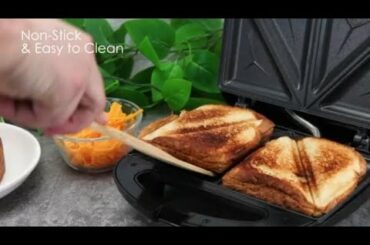 Elite Gourmet Nonstick Electric Sandwich Panini Maker Grilled Cheese Machine Tuna Melt Omelets