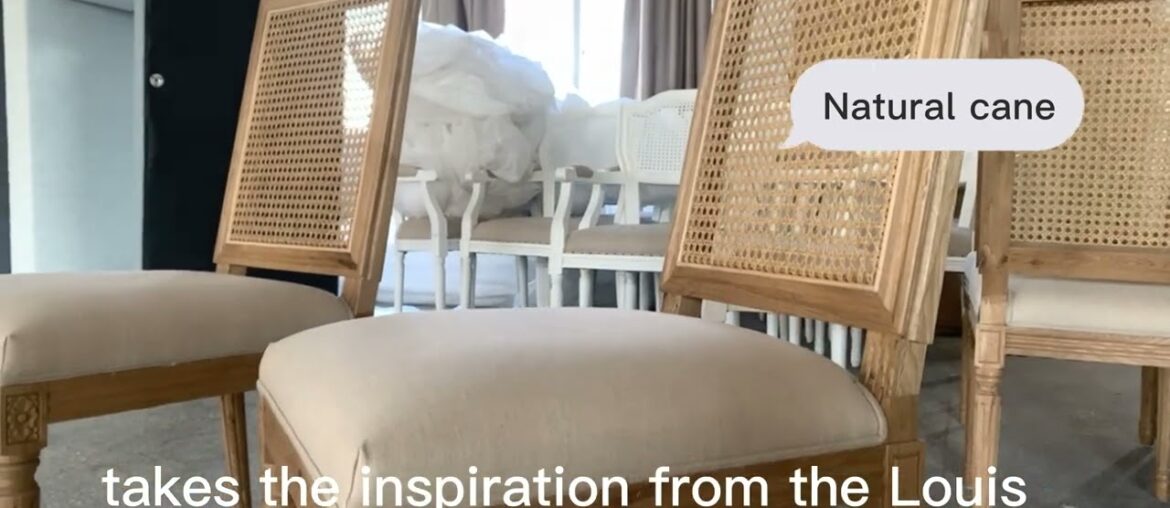 . This Cane Back Linen Dining Chairs takes the inspiration from the Louis XVI period.
