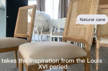. This Cane Back Linen Dining Chairs takes the inspiration from the Louis XVI period.