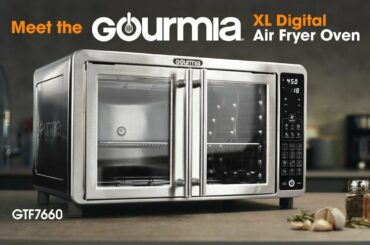 Meet the Gourmia XL 12-Slice Digital Air Fryer Oven with 19 Presets & Single-Pull French Doors