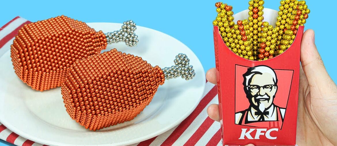 Magnetic Fried Chicken & French Fries : DIY Fast Food - Magnet Stop Motion cooking & ASMR Video