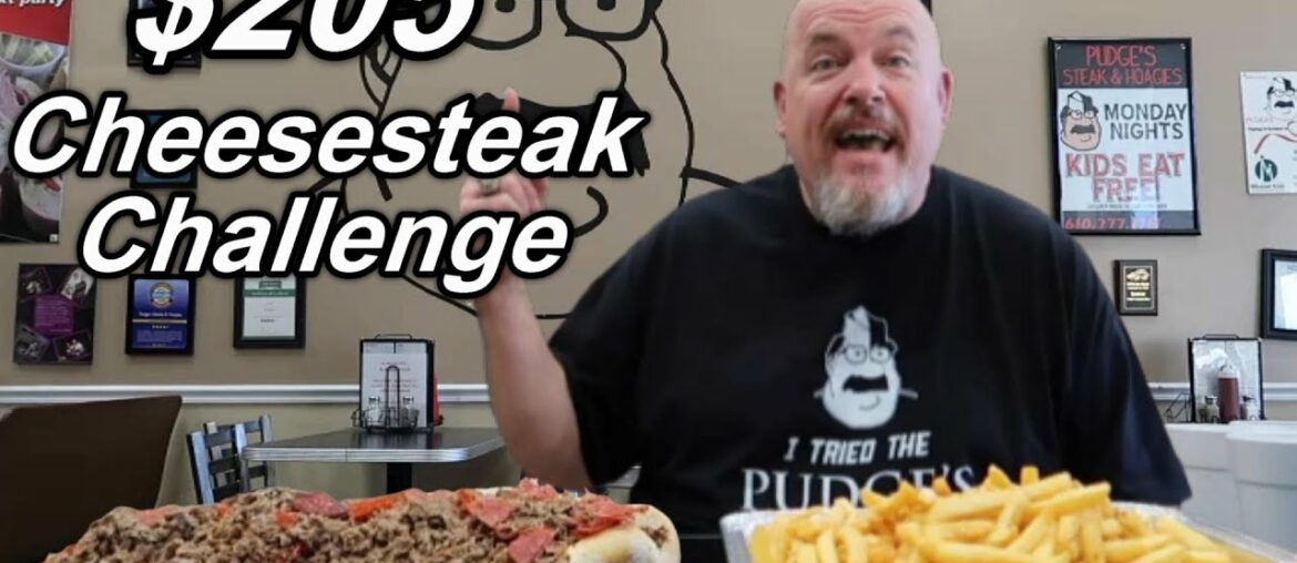 $205 Pudge's 8.5 lb Cheesesteak Challenge – NEAT EATING ONLY – 2ND ATTEMPT $205 Pudge's 8.5 lb Cheesesteak Challenge - NEAT EATING ONLY - 2ND ATTEMPT