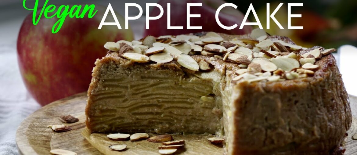Healthy Vegan FRENCH APPLE CAKE in 60 SECONDS + Free Printable Recipe!