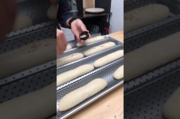 Homemade French baguette rolls