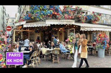 Paris France, Walking tour - Backstreets, Cafes, Restaurants - October 19, 2022 - 4K HDR