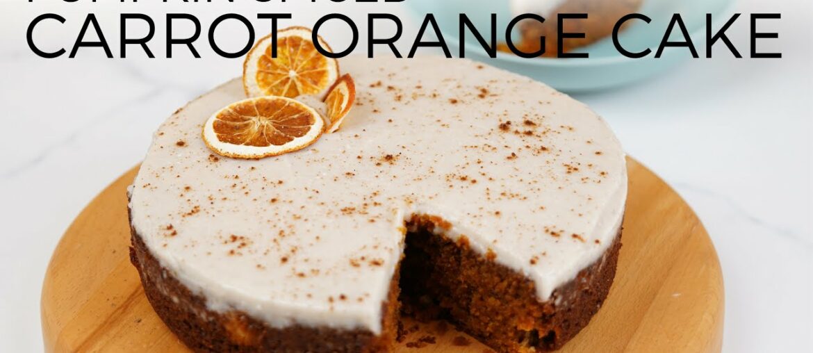 Pumpkin Spiced Carrot Orange Cake | Halloween Special | Vegan Fall Recipe