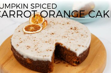 Pumpkin Spiced Carrot Orange Cake | Halloween Special | Vegan Fall Recipe