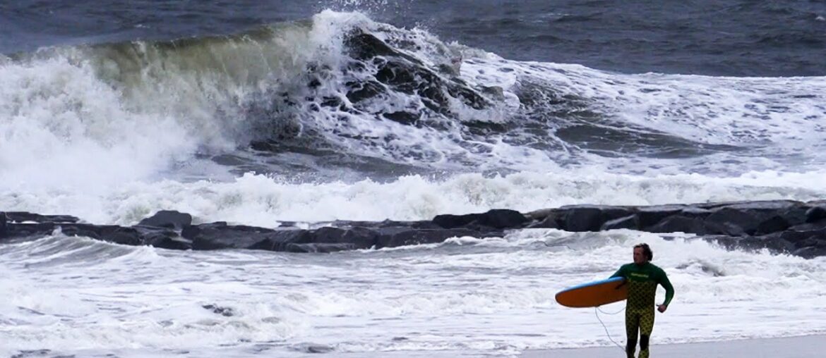 Monster Nor'Easter SLAMS New Jersey! I try to Surf it...