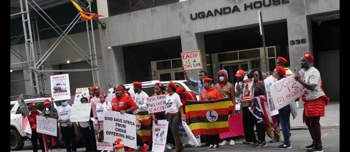 Ugandans in USA at the French embassy in New York demonstrating in support of the EU Ugandans in USA at the French embassy in New York demonstrating in support of the EU